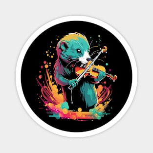 Weasel Playing Violin Magnet